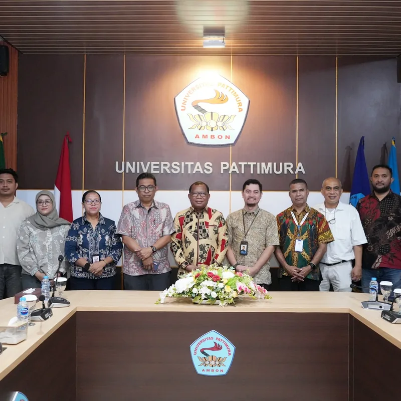 Opus Solutions and Universitas Pattimura representatives in a meeting room at Universitas Pattimura, Ambon